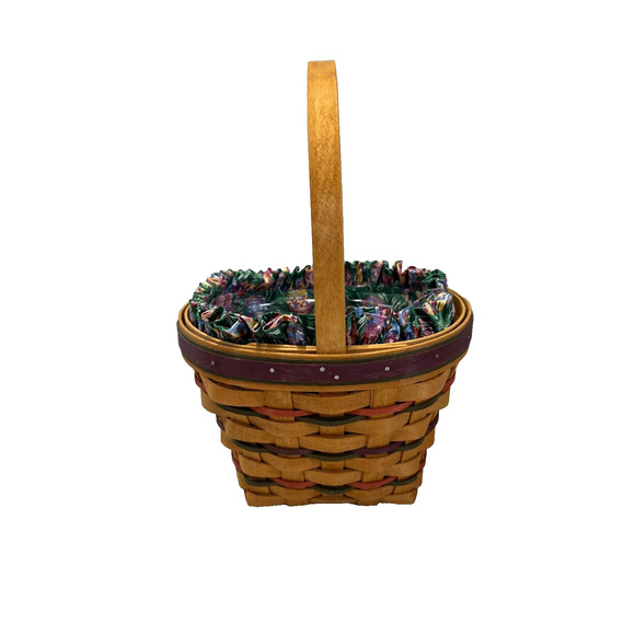 1996 Longaberger Easter Basket w/Egg Liner & Protector 7.5"L x 5"W x 6"H - Picture 2 of 5